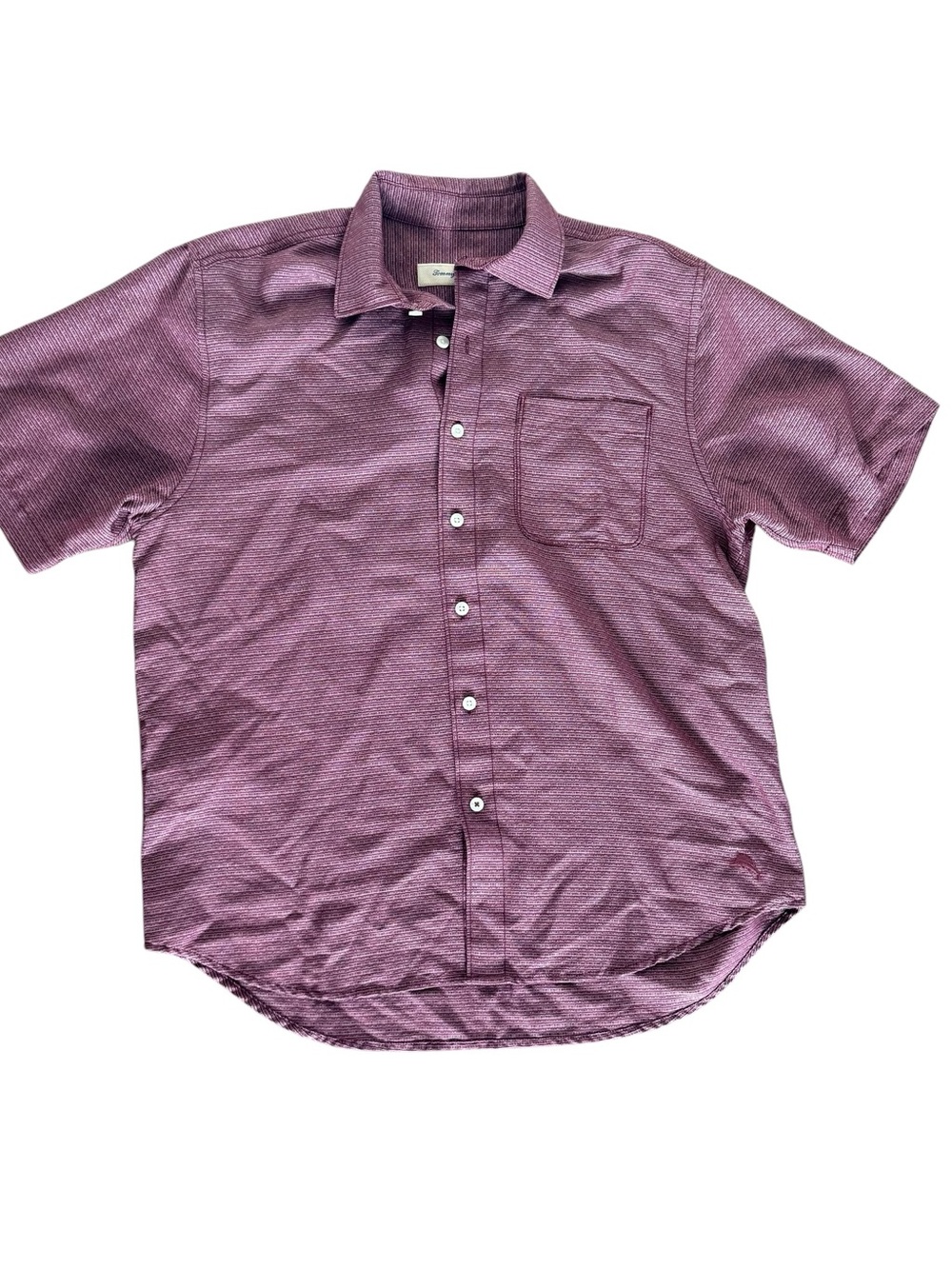 Tommy Bahama Short Sleeve Button-Down Shirt - Plum
